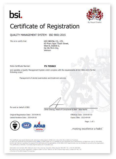 INTERNATIONAL QUALITY MANAGEMENT STANDARDS ISO 9001: 2015 ISSUED BY UNITED KINGDOM